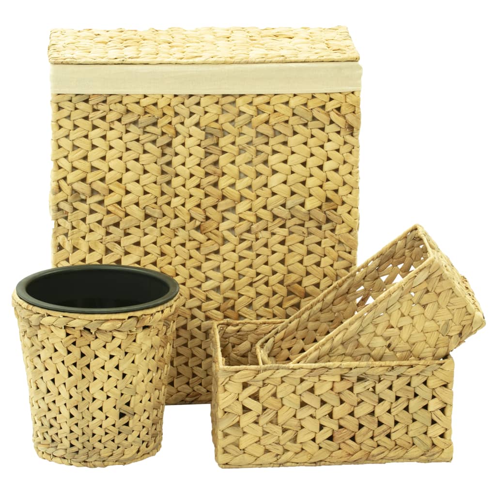 vidaXL 4 Piece Bathroom Set Water Hyacinth - KME means the very best