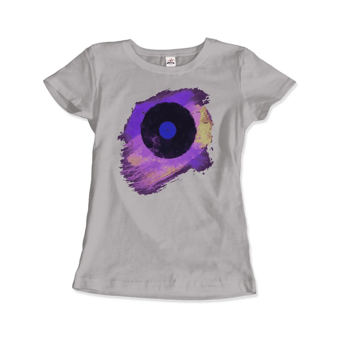 Vinyl Record Made of Paint Scattered in Purple Tones T - Shirt - KME means the very best