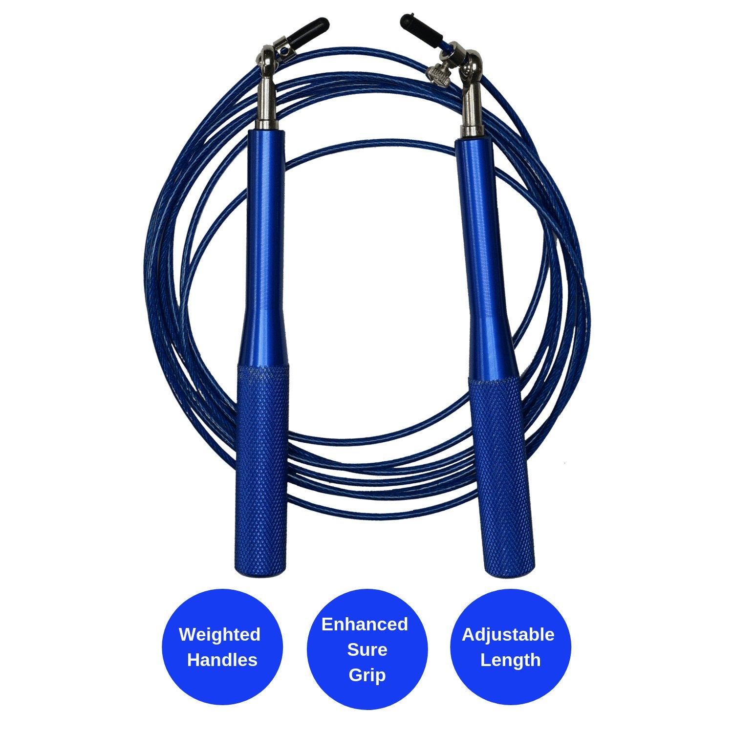 Weighted Jump Rope with Adjustable Steel Wire Cable - KME means the very best