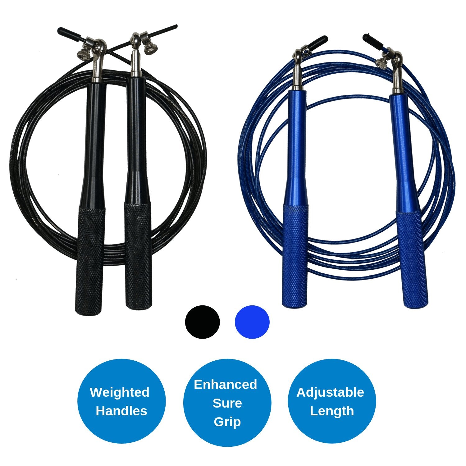 Weighted Jump Rope with Adjustable Steel Wire Cable - KME means the very best