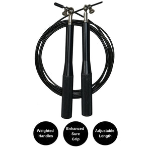 Weighted Jump Rope with Adjustable Steel Wire Cable - KME means the very best