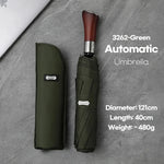 Load image into Gallery viewer, Windproof Large Umbrella for Men - Fully Automatic 8 Ribs Heavy Rain Outdoor Wooden Folding Umbrella - KME means the very best
