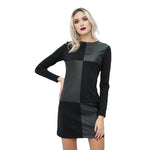 Load image into Gallery viewer, Women Vintage Leather Patchwork Elegant Dress - KME means the very best
