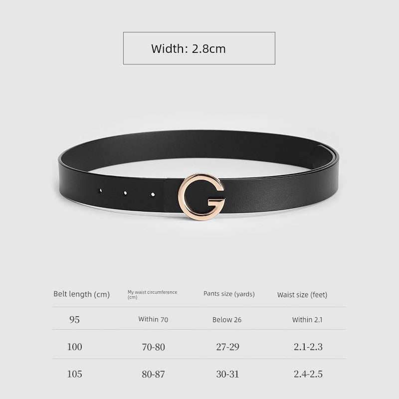 Women's Easiest for Match Vachette Clasp Thin Looking Fashion K-style Belt - KME means the very best