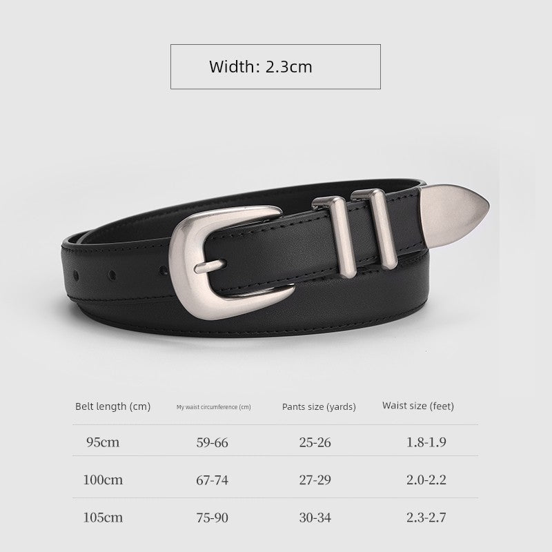 Women's Easiest for Match Vachette Clasp Thin Looking Fashion K-style Belt - KME means the very best