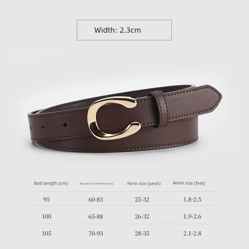 Women's Easiest for Match Vachette Clasp Thin Looking Fashion K-style Belt - KME means the very best