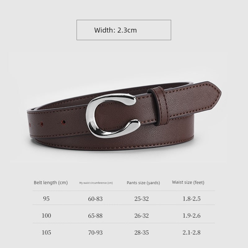 Women's Easiest for Match Vachette Clasp Thin Looking Fashion K-style Belt - KME means the very best