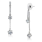 Load image into Gallery viewer, 3W1277 - Rhodium Brass Earrings with AAA Grade CZ in Clear - KME means the very best
