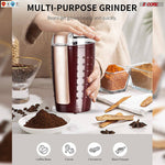 Load image into Gallery viewer, 5Core Electric Coffee Grinder -Stainless Steel -4.5oz Capacity with Easy On/Off 5 Core CG 01 Black &amp; Brown - KME means the very best
