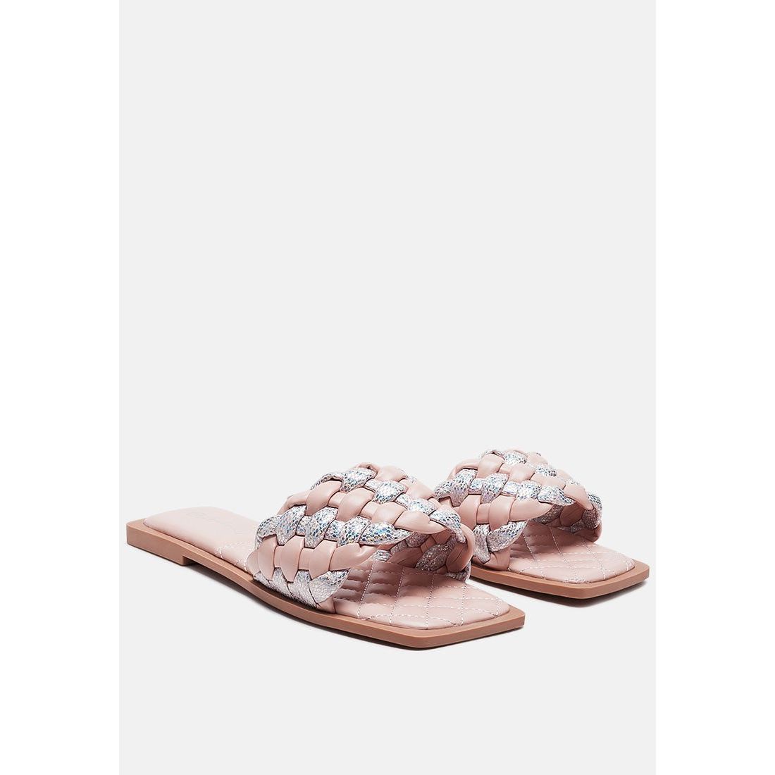 Allium Metallic Woven Strap Flats For Women - KME means the very best