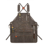 Load image into Gallery viewer, Apron New Durable Goods Heavy Duty Unisex Canvas Work Apron with Tool Pockets Cross-Back Straps Adjustable For Woodworking Painting - KME means the very best
