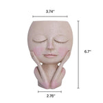 Load image into Gallery viewer, Art Statue Sculpture Potted Vase Flower Pot Decoration Ornament Hand-painted Cheek Resin Creative - KME means the very best
