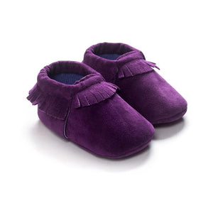 Baywell - PU Suede Leather Newborn Baby Moccasins Shoes Soft Soled Non-slip Crib First Walker - KME means the very best