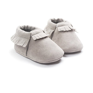 Baywell - PU Suede Leather Newborn Baby Moccasins Shoes Soft Soled Non-slip Crib First Walker - KME means the very best