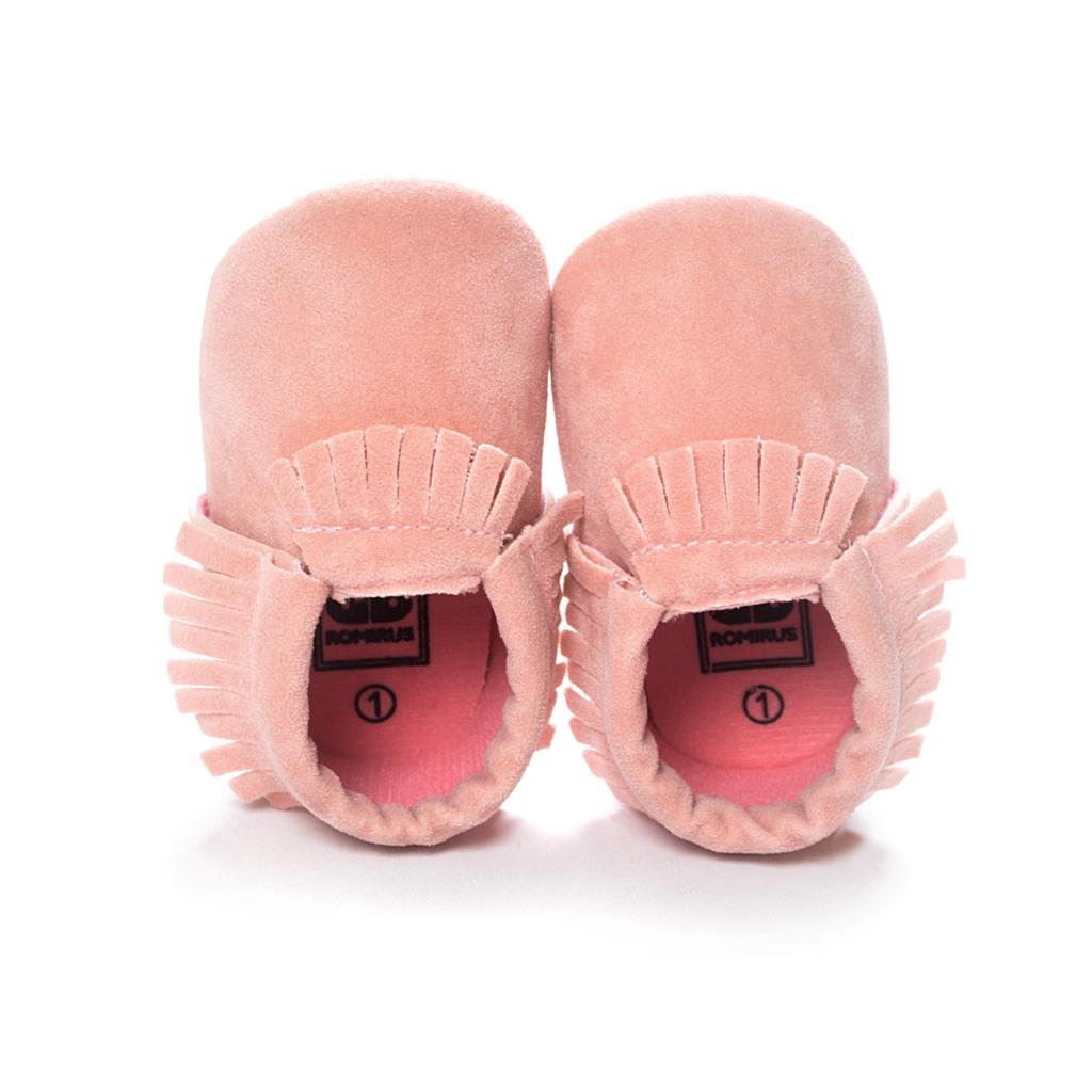 Baywell - PU Suede Leather Newborn Baby Moccasins Shoes Soft Soled Non-slip Crib First Walker - KME means the very best