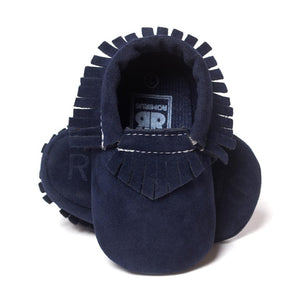 Baywell - PU Suede Leather Newborn Baby Moccasins Shoes Soft Soled Non-slip Crib First Walker - KME means the very best