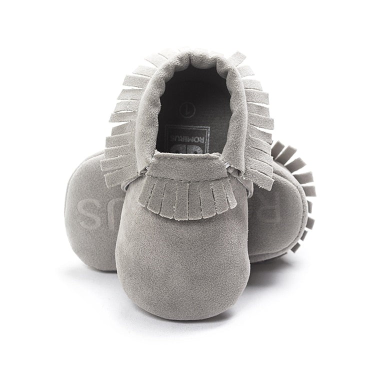 Baywell - PU Suede Leather Newborn Baby Moccasins Shoes Soft Soled Non-slip Crib First Walker - KME means the very best