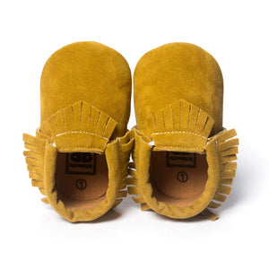 Baywell - PU Suede Leather Newborn Baby Moccasins Shoes Soft Soled Non-slip Crib First Walker - KME means the very best