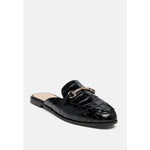 Load image into Gallery viewer, Begonia Buckled Faux Leather Croc Mules Slippers For Women - KME means the very best

