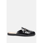 Load image into Gallery viewer, Begonia Buckled Faux Leather Croc Mules Slippers For Women - KME means the very best
