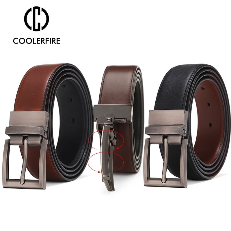 Belt Men Reversible Casual High Quality Belt Man Genuine Leather Belt Male Strap Luxury Trouser Jeans Dress Belt For Men - KME means the very best
