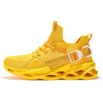 Load image into Gallery viewer, Breathable Platform Sneakers - Unisex Mesh Sport Shoes | Stylish Yellow Vulcanize Shoes for Running and Casual Wear | Lace-up, True-to-Size Fit - KME means the very best
