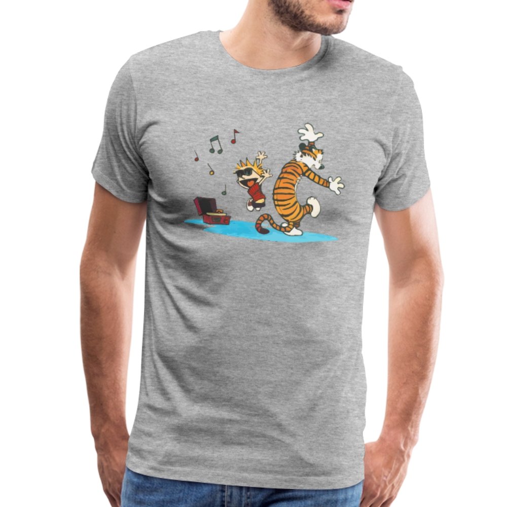 Calvin and Hobbes Dancing with Record Player T-Shirt - KME means the very best