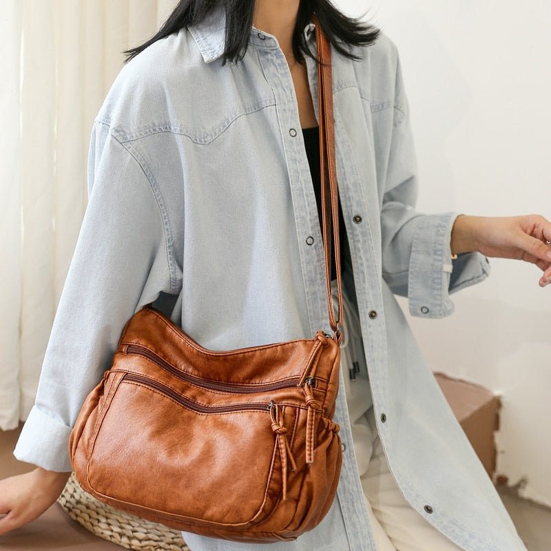 Crossbody Bag Soft Women Purse Multi-Pockets Designer Flap Handbag - ANNMOULER - KME means the very best