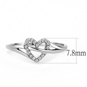 DA259 - High polished (no plating) Stainless Steel Ring with AAA Grade CZ in Clear - KME means the very best