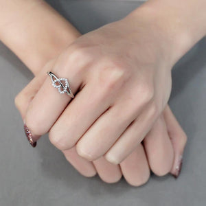 DA259 - High polished (no plating) Stainless Steel Ring with AAA Grade CZ in Clear - KME means the very best