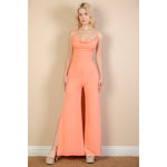 Load image into Gallery viewer, Daring Allure: Capella&#39;s Split Wide Leg Jumpsuit with Cowl Neck - KME means the very best
