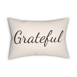 Decorative Throw Pillow - Double Sided Sofa Pillow / Grateful - Beige/black - KME means the very best
