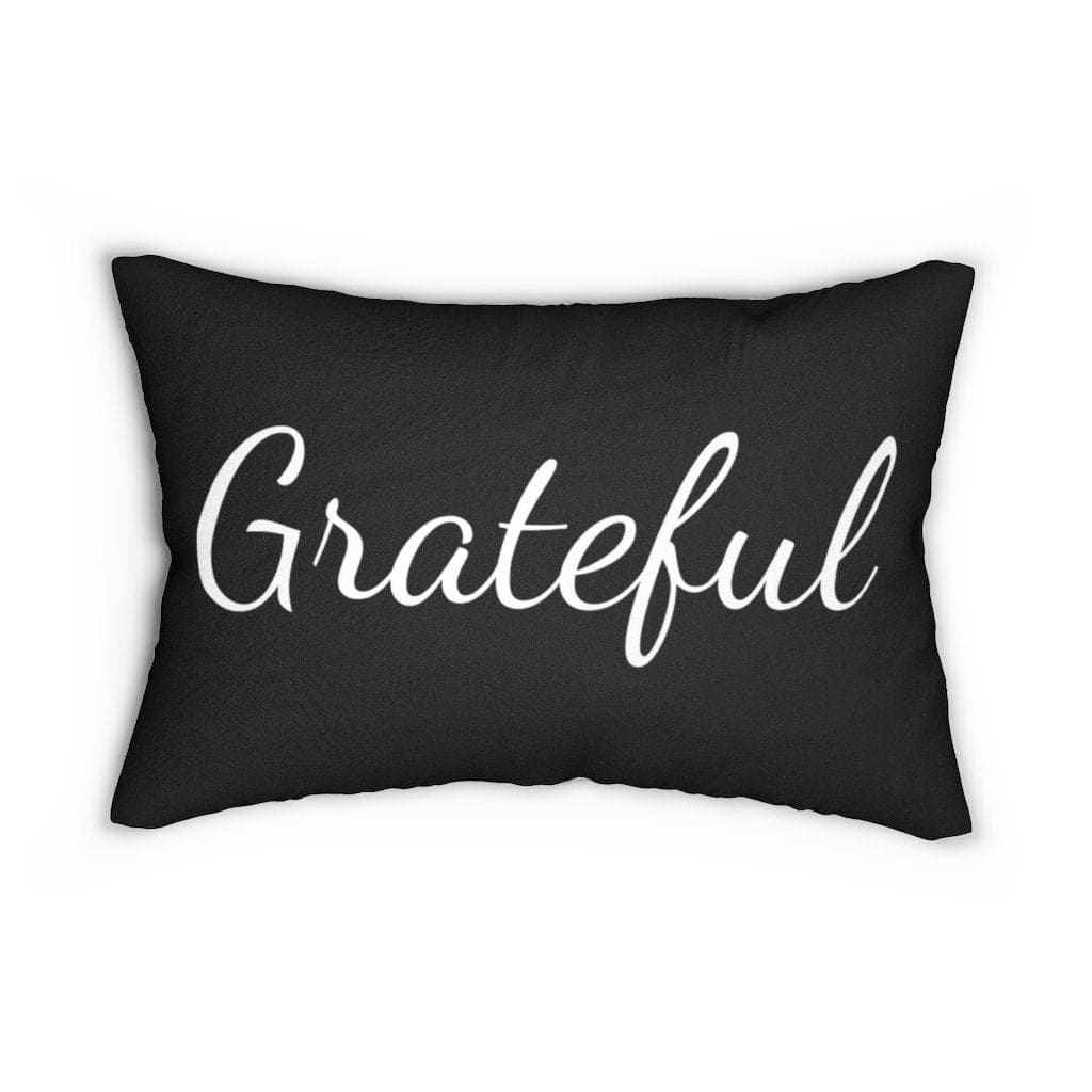 Decorative Throw Pillow - Double Sided Sofa Pillow / Grateful - Beige/black - KME means the very best