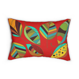 Decorative Throw Pillow - Double Sided Sofa Pillow / Red Autumn Leaves - KME means the very best