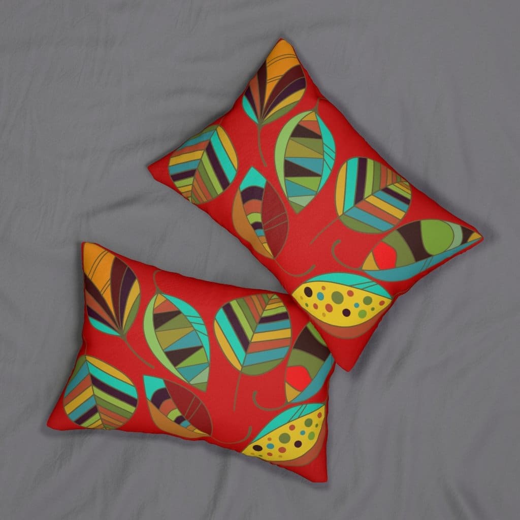 Decorative Throw Pillow - Double Sided Sofa Pillow / Red Autumn Leaves - KME means the very best