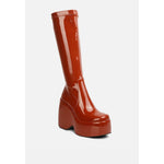 Load image into Gallery viewer, Dirty Dance Patent High Platform Calf Boots - KME means the very best
