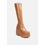 Load image into Gallery viewer, Dirty Dance Patent High Platform Calf Boots - KME means the very best
