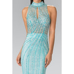 Load image into Gallery viewer, Dress Full Beaded Halter Neck Illusion Top Dress with Open Back GLGL2330 - KME means the very best
