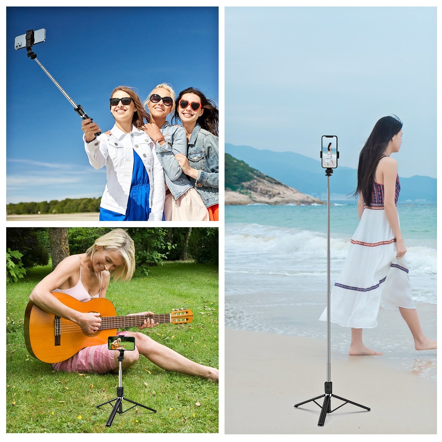 ERILLES-1.67M Long Extended Bluetooth Wireless Selfie Stick - KME means the very best