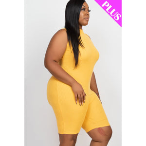 Fashion Freedom: Capella's Sleeveless Mock Neck Romper for Curves - KME means the very best