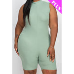 Load image into Gallery viewer, Fashion Freedom: Capella&#39;s Sleeveless Mock Neck Romper for Curves - KME means the very best
