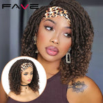 Load image into Gallery viewer, Fave Dreadlock Braided Headband Wigs Synthetic Goddess Faux Nu Locs Curly Wig Freetress Twist Crochet Hair For Black White Women - KME means the very best
