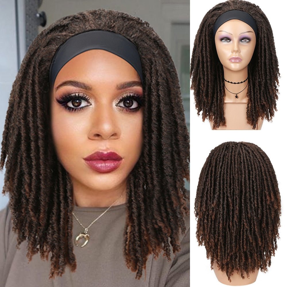 Fave Dreadlock Braided Headband Wigs Synthetic Goddess Faux Nu Locs Curly Wig Freetress Twist Crochet Hair For Black White Women - KME means the very best
