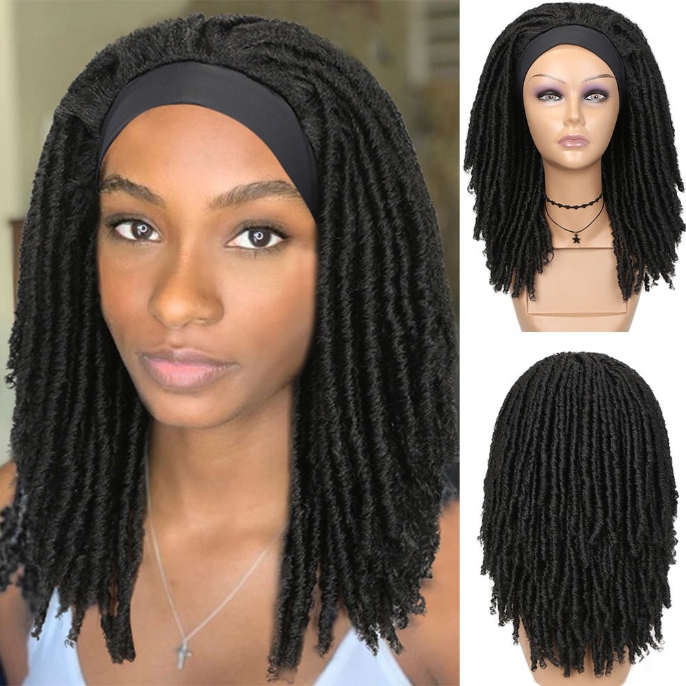 Fave Dreadlock Braided Headband Wigs Synthetic Goddess Faux Nu Locs Curly Wig Freetress Twist Crochet Hair For Black White Women - KME means the very best