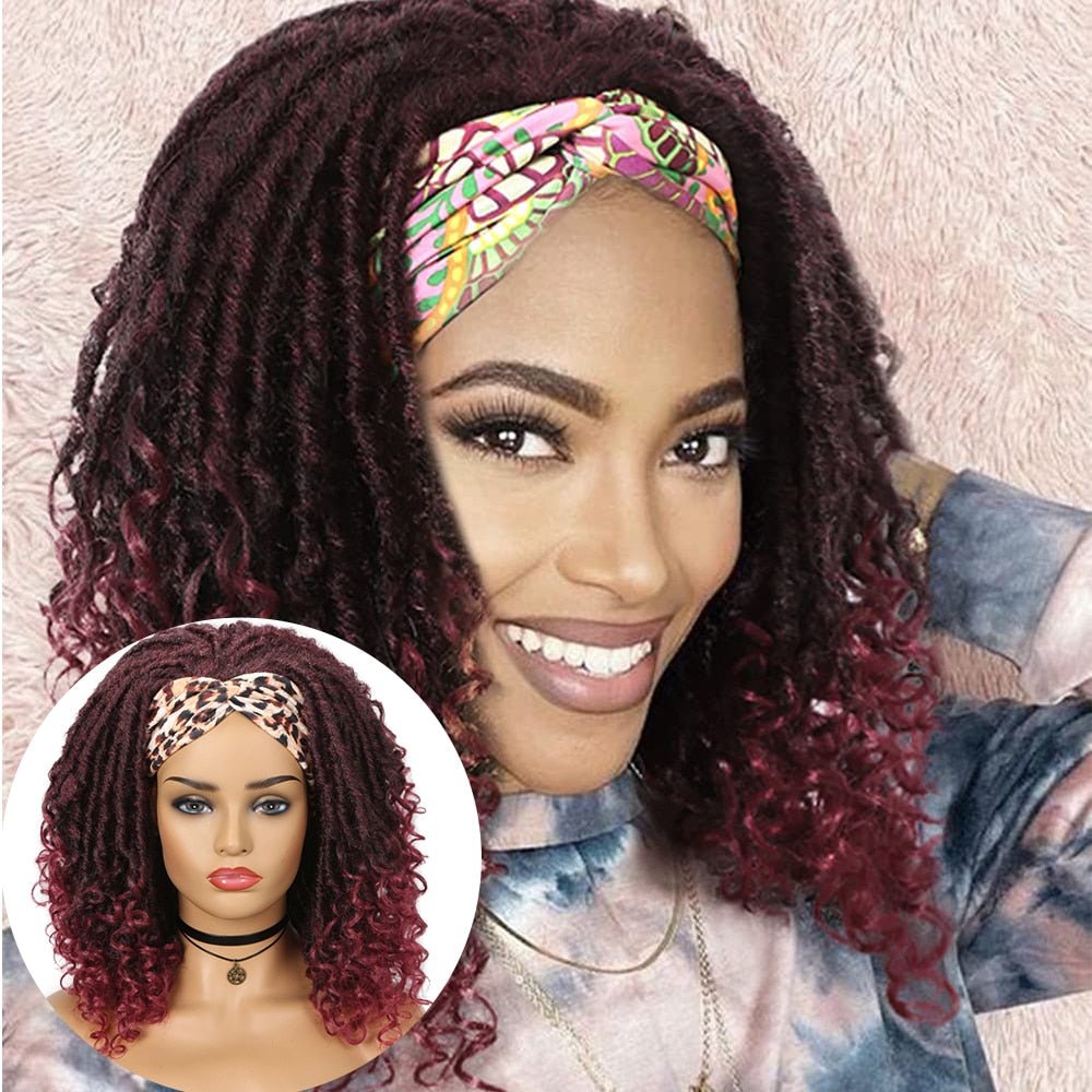 Fave Dreadlock Braided Headband Wigs Synthetic Goddess Faux Nu Locs Curly Wig Freetress Twist Crochet Hair For Black White Women - KME means the very best