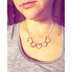 Five Hearts Linked Necklace - KME means the very best