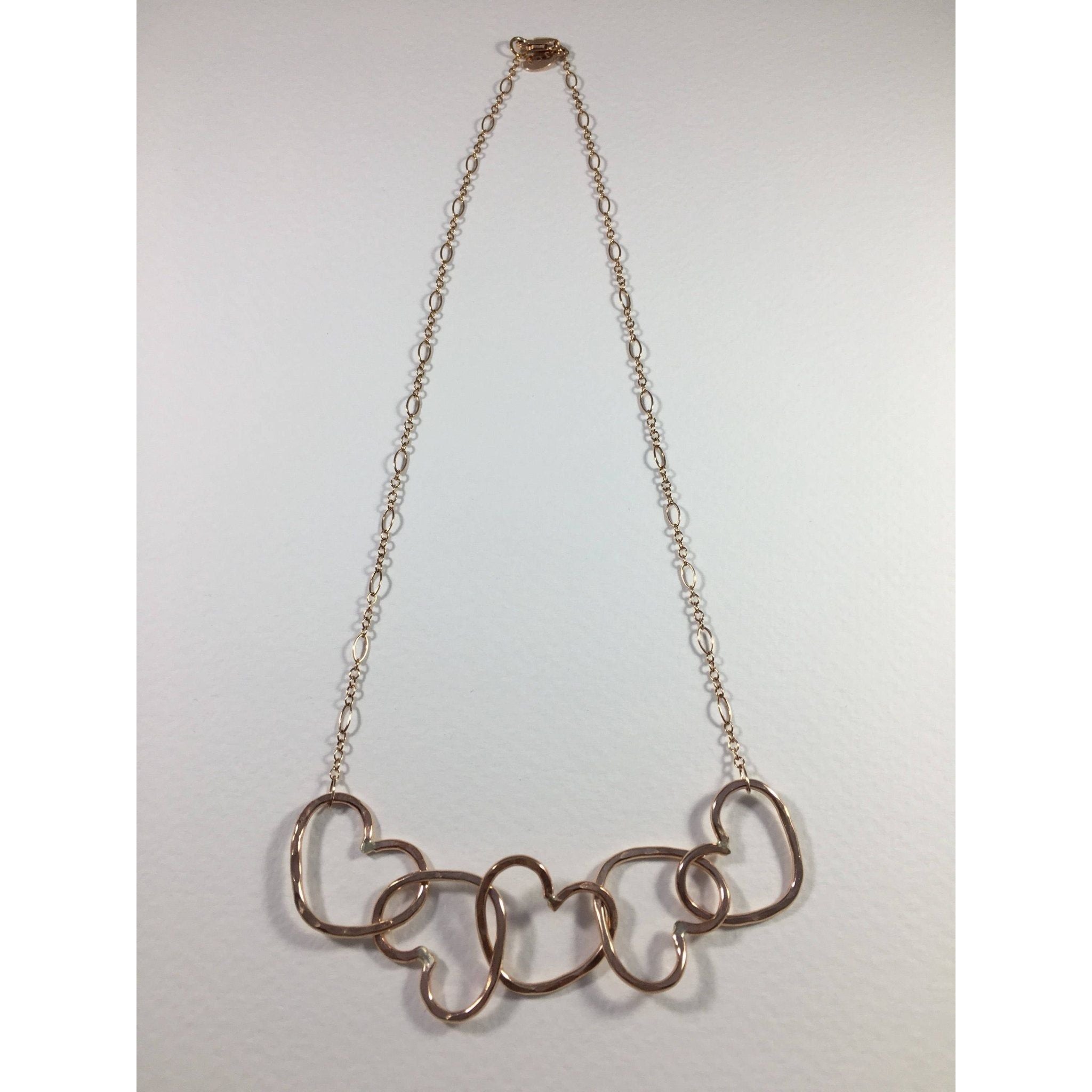 Five Hearts Linked Necklace - KME means the very best