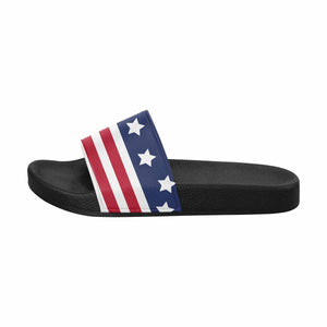 Flip Flops Men's Slide Sandals, Stars and Stripes Print - KME means the very best