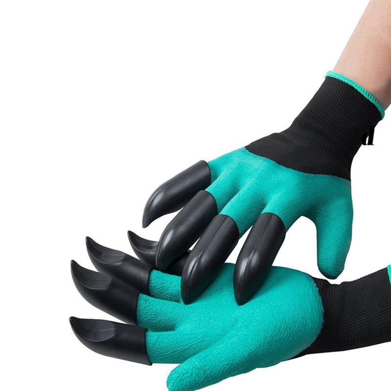 Garden Gloves With Claws ABS Plastic Garden Rubber Gloves Gardening Digging Planting Durable Waterproof Work Glove Outdoor - KME means the very best