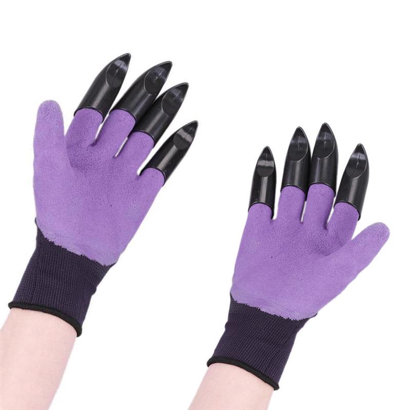 Garden Gloves With Claws ABS Plastic Garden Rubber Gloves Gardening Digging Planting Durable Waterproof Work Glove Outdoor - KME means the very best